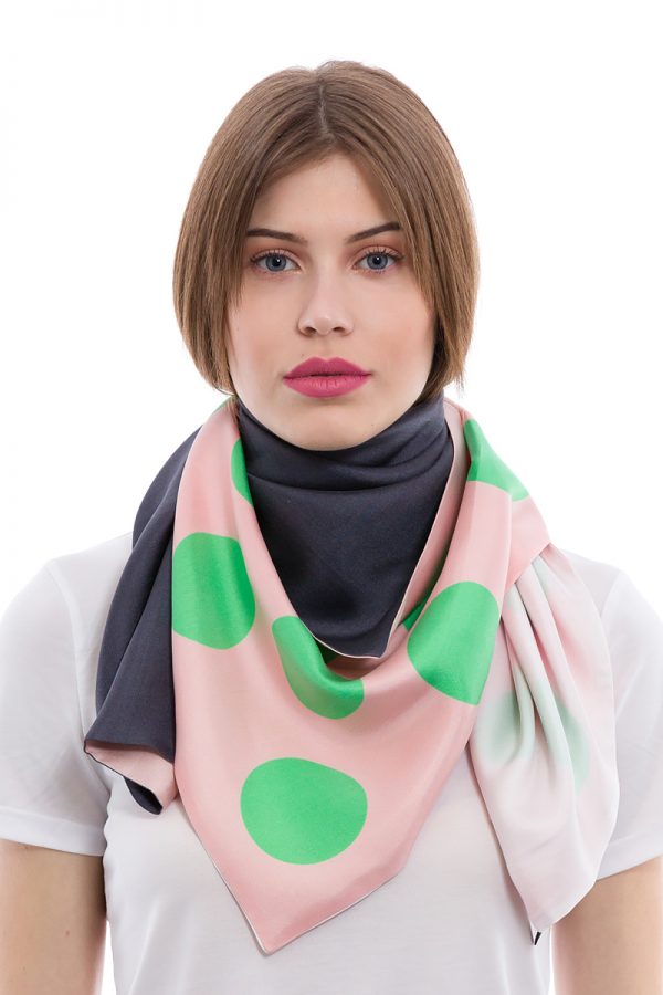 Silk scarf Un Japonais en Grèce: April | MANTILITY Double 90x90cm